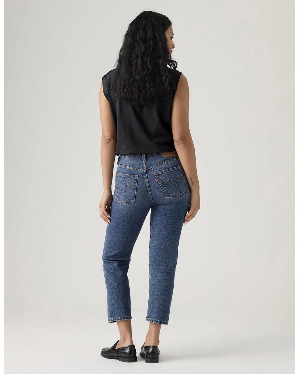 Levi's Blue 501 Crop Lightweight Straight Leg Jeans