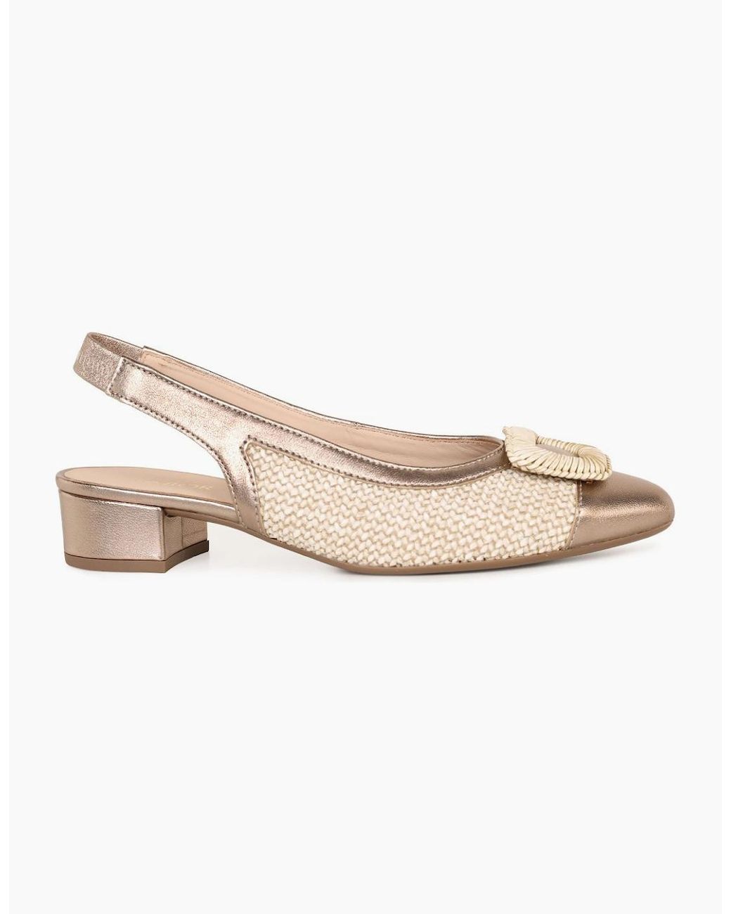 Gabor Natural Maddy Slingback Court Shoes