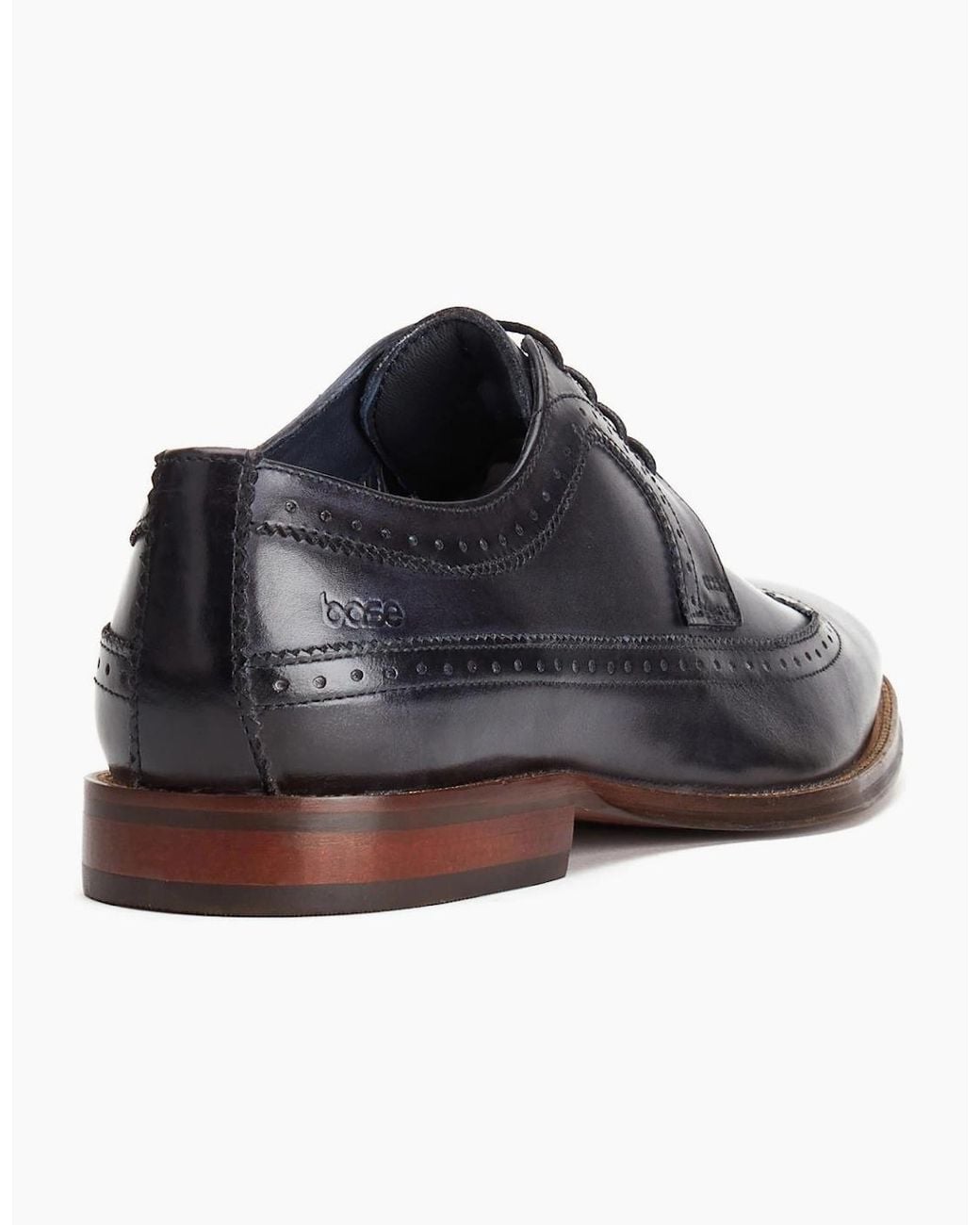 Base London Blue Havisham Plain Toe Derby Shoes for men
