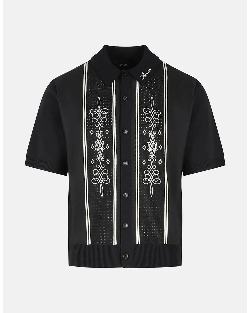 Amiri Black Ma Panelled Knit Cardigan for men