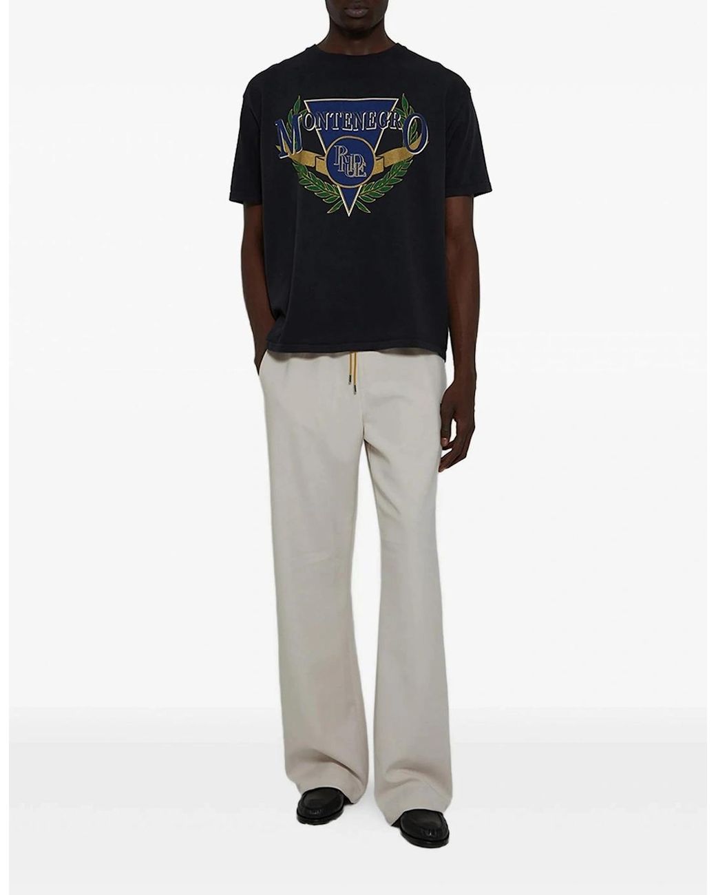 Rhude Black Montenegro T-Shirt for men