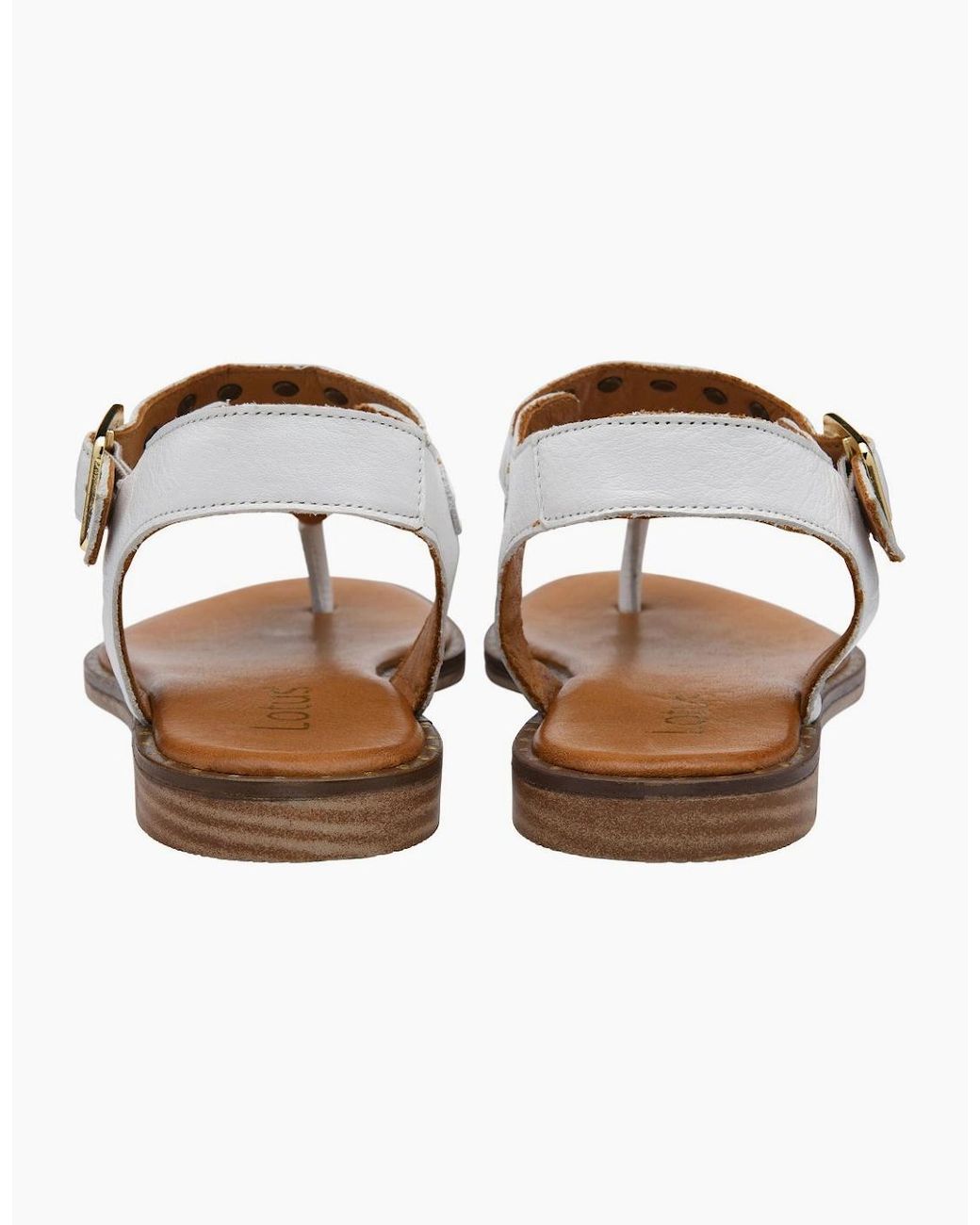 Lotus White Juanita Toe Post Sandals