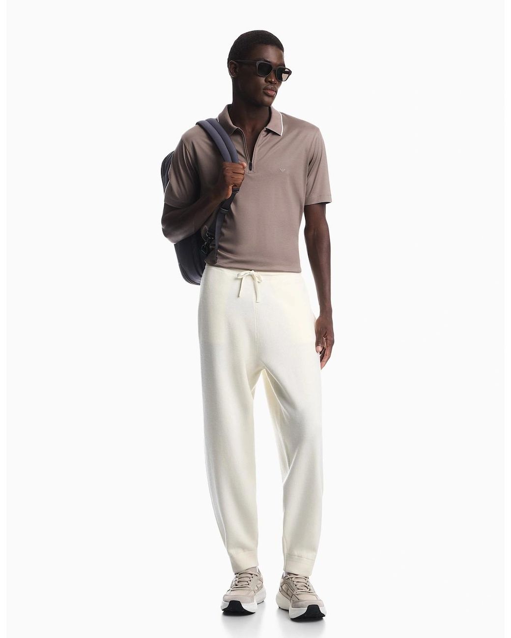 Emporio Armani Gray Contrast Collar Polo for men