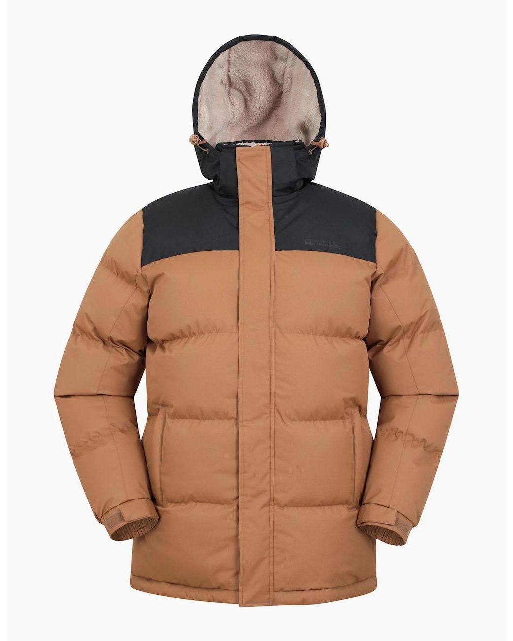 Mountain Warehouse Brown Snow Borg Lined Padded Jacket for men