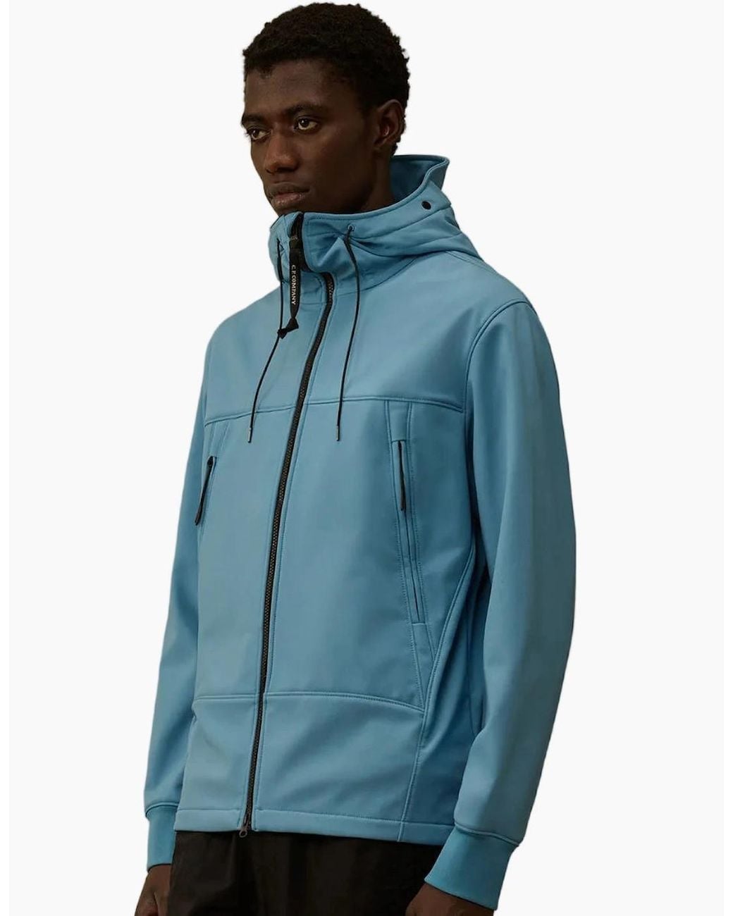 C P Company Blue Shell-R Goggle Jacket for men