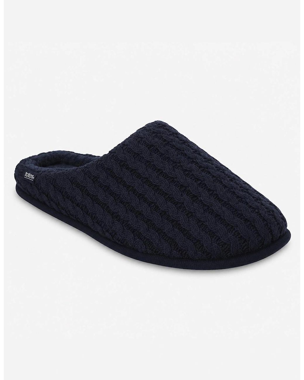 Totes Blue Toasties Knitted Mule Slippers Mules for men
