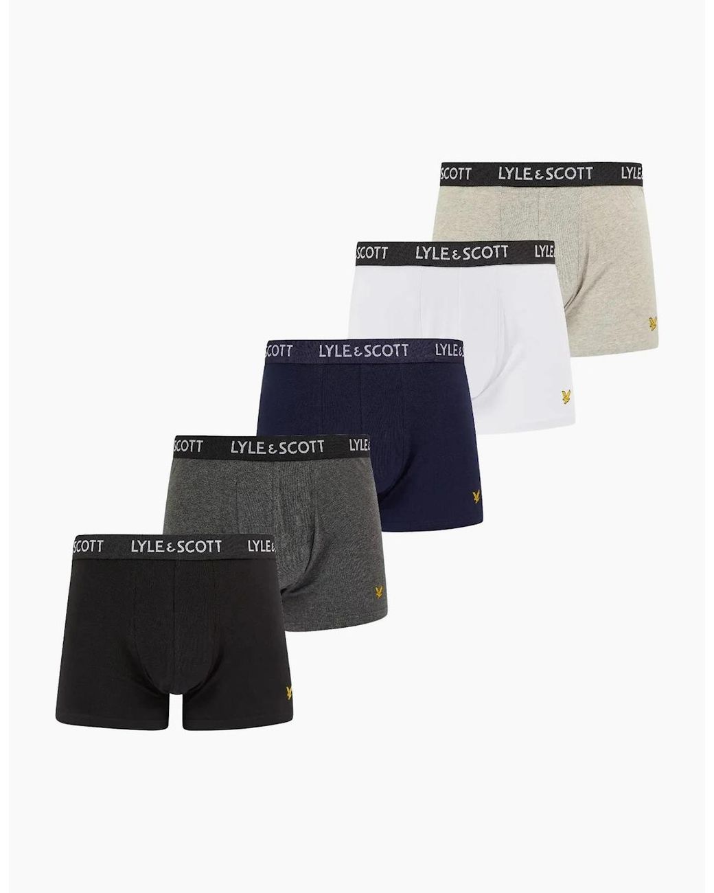Lyle & Scott White 5-Pack Miller Boxer Briefs for men