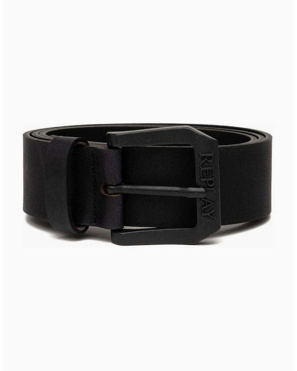 Replay Black Leather Belt 098 for men