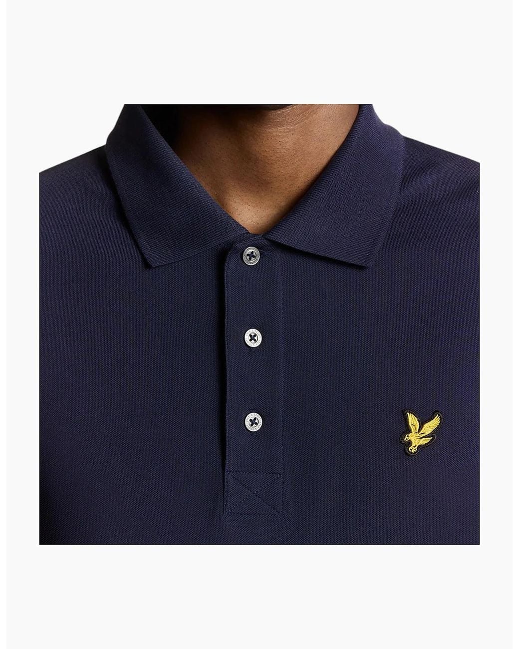 Lyle & Scott Blue Polo Shirt Lp400Vog Long Sleeve Summer Casual Cotton Tee for men