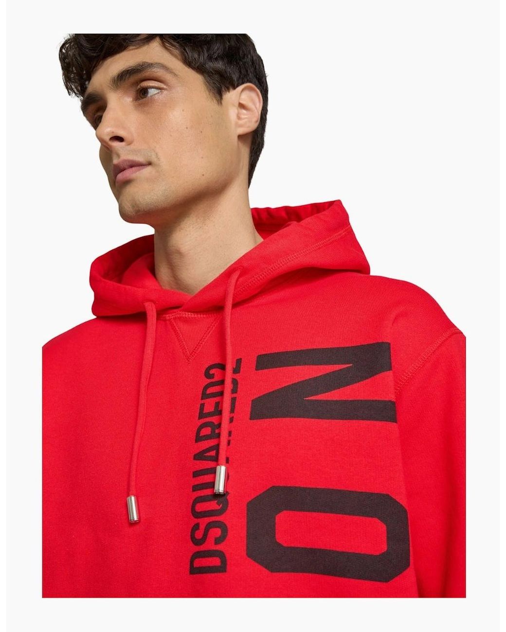 DSquared² Red Hoodie Large Icon Logo for men