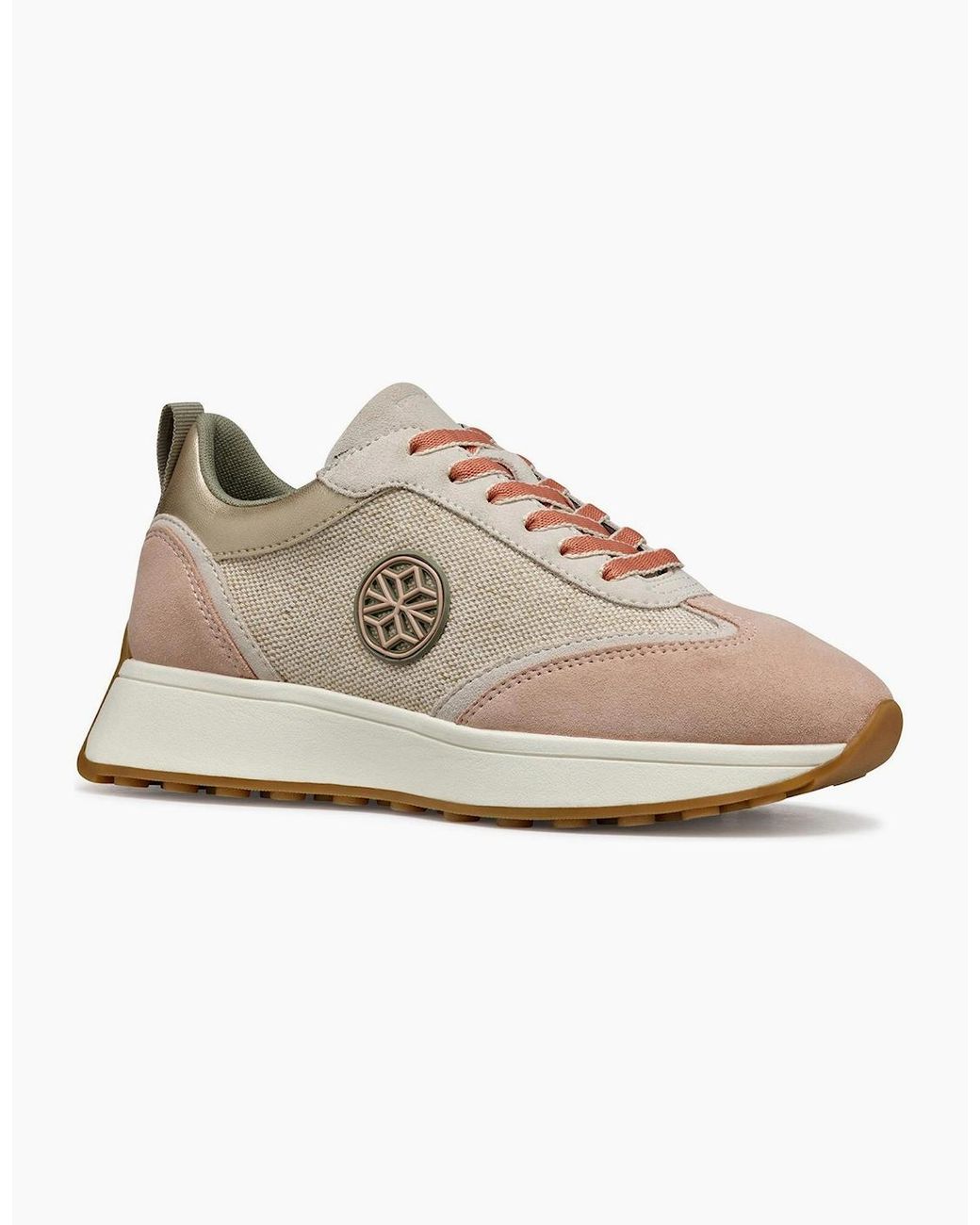 Geox Natural Amabel Trainers Light Sand/Light Taupe