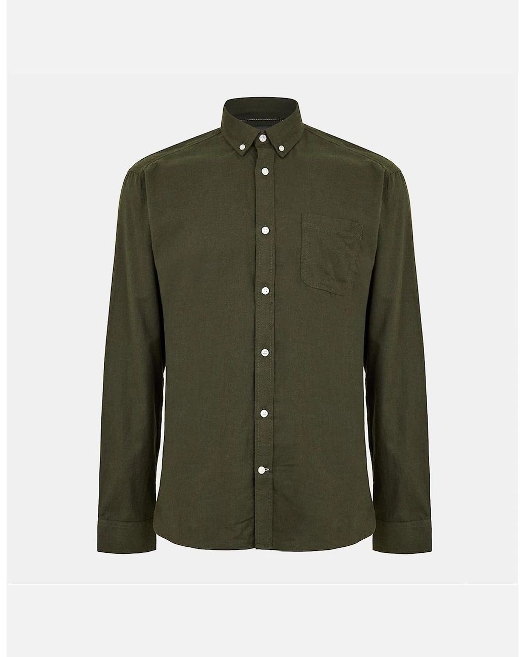 ONLY Green Regular Fit Long Sleeve Cuff Shirt for men