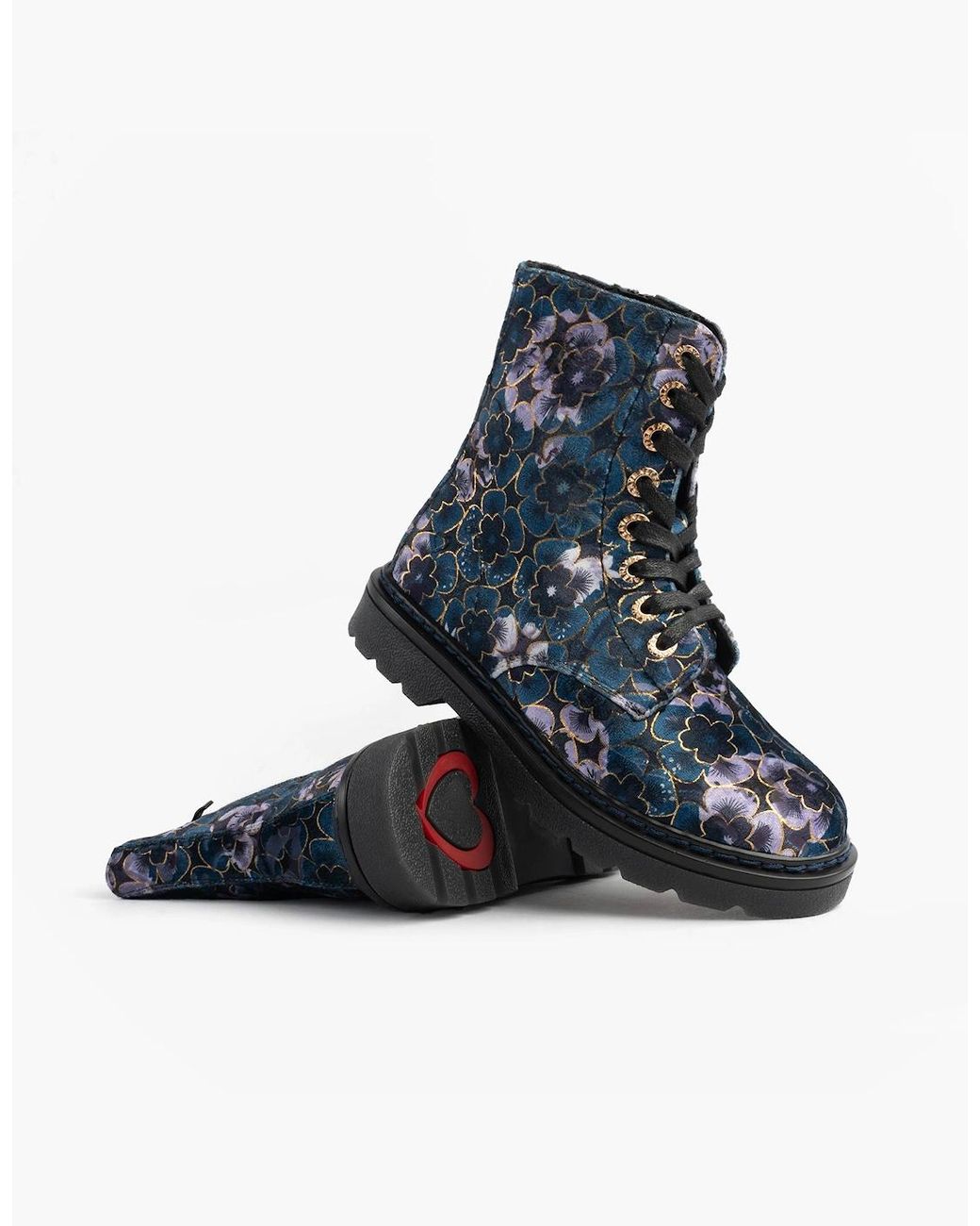 Heavenly Feet Blue Mdnght Justina2 Viola Velour Ankle Boots Midnight