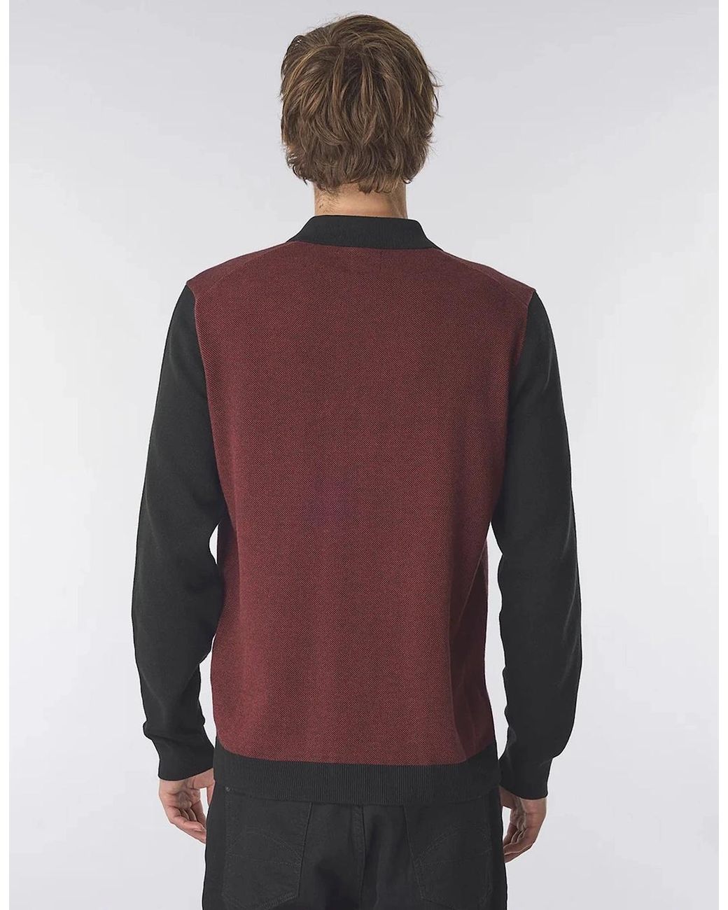 Pretty Green Black Roxy Long Sleeve Knit Shirt for men