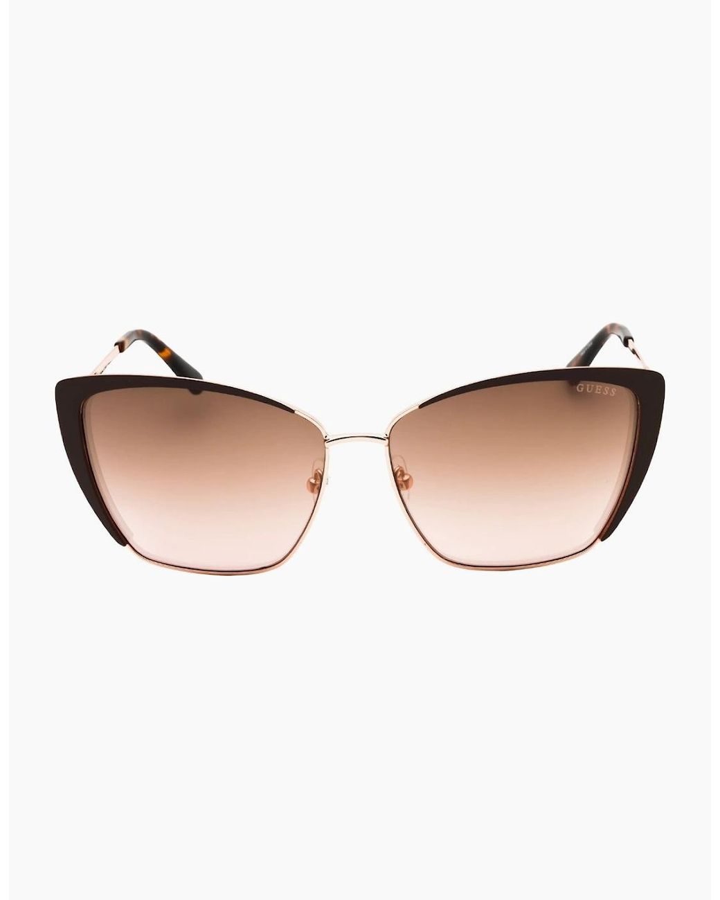 Guess Brown Shiny Dark Framed Sunglasses