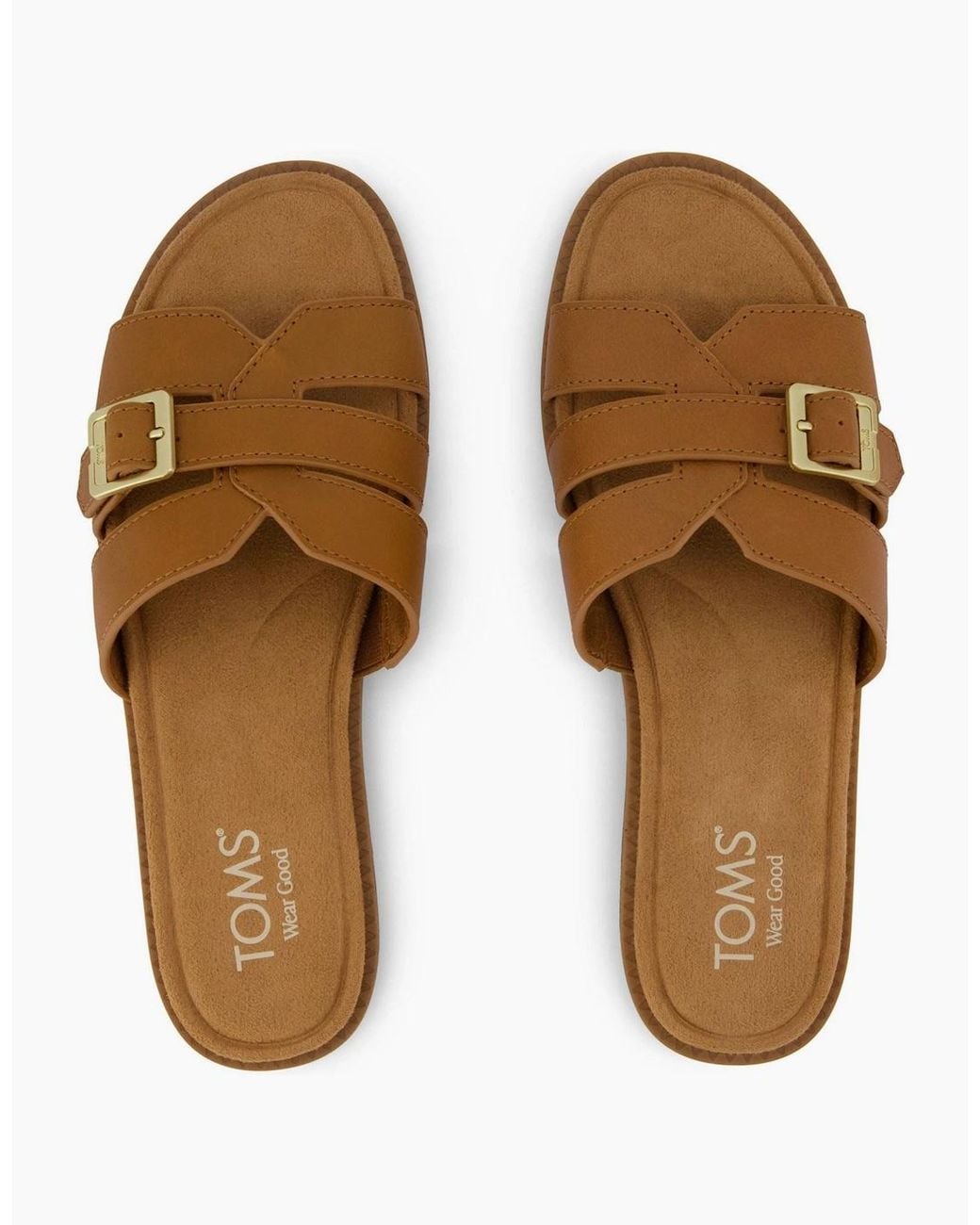 TOMS Brown Sol Leather Sugar Sandals