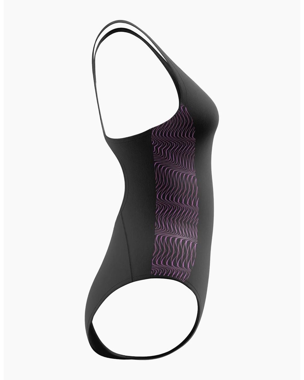 Speedo Black Ladies Placement Muscleback One Piece Swimsuit