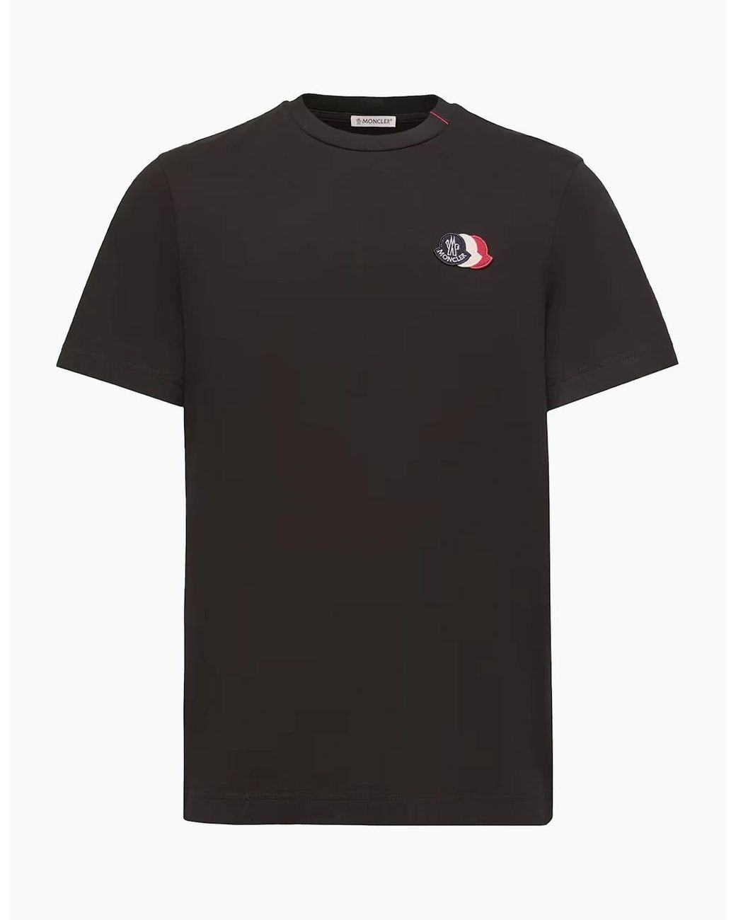 Moncler Black Triple Logo Cotton T-Shirt for men