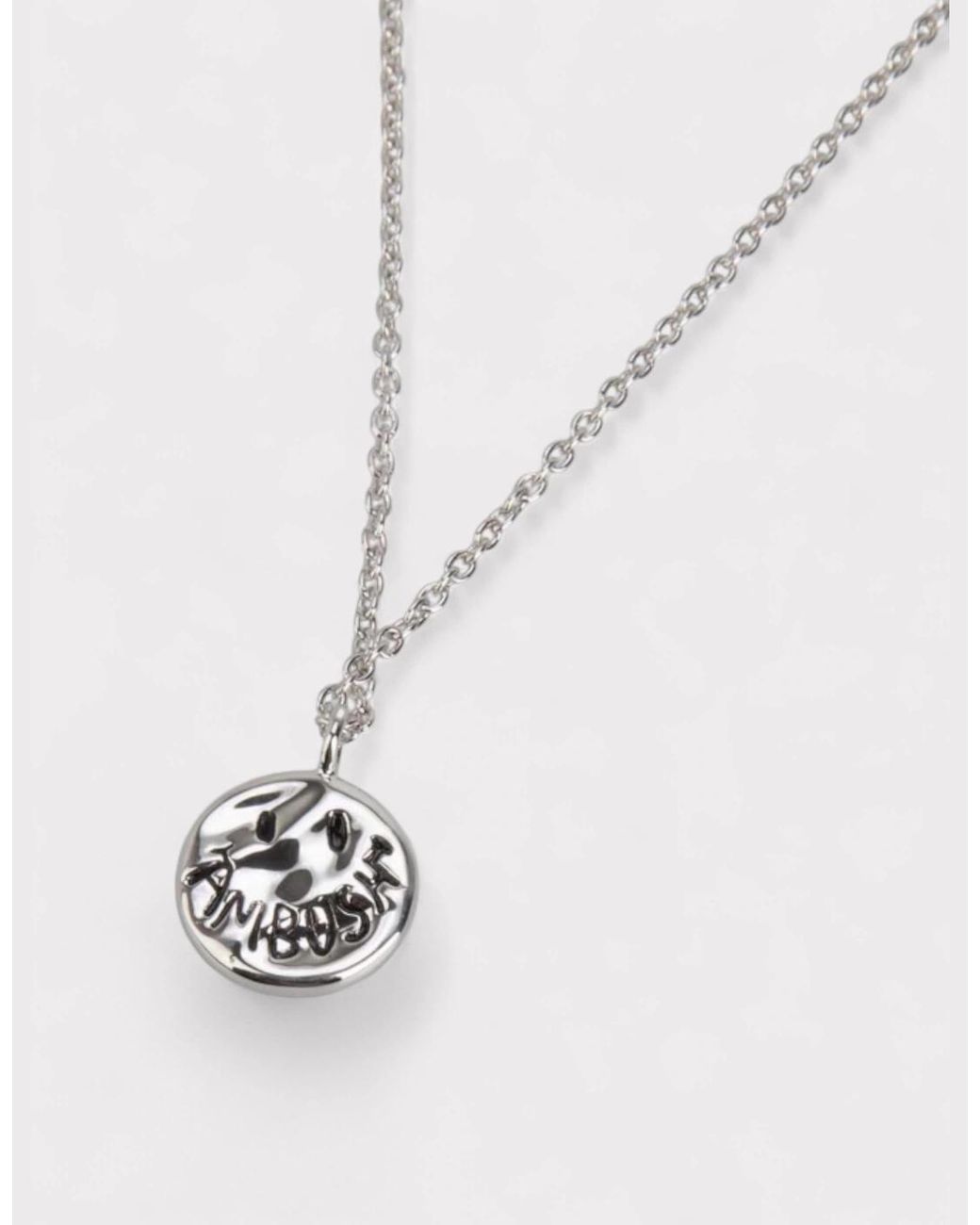 Ambush White Smiley Charm Necklace