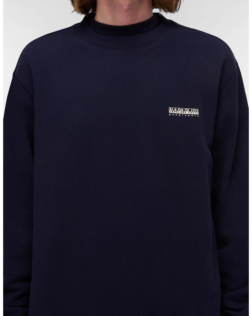 Napapijri Blue Small Box Crew Neck Sweatshirt for men