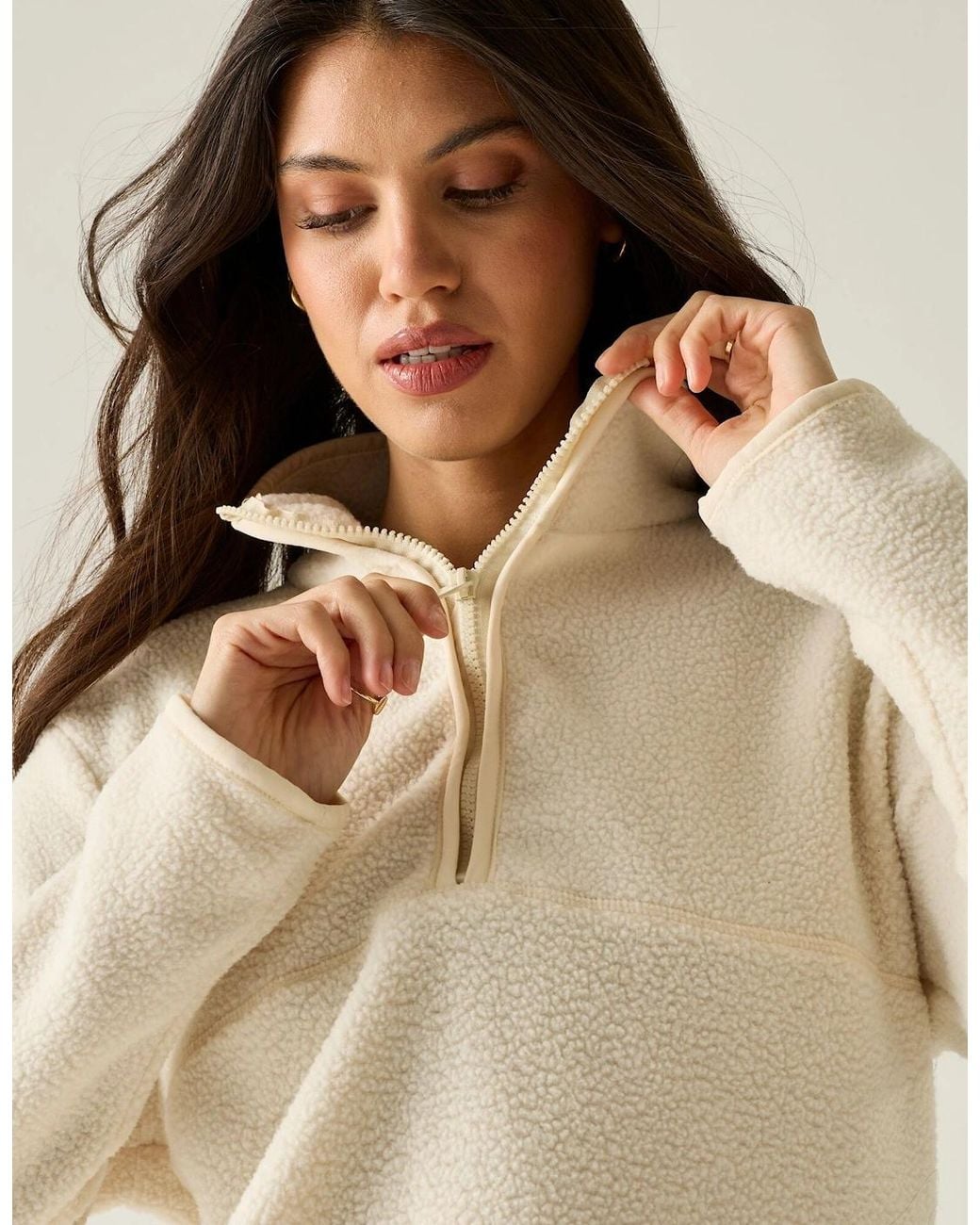 Regatta White Ladies Frankie Borg Half Zip Fleece