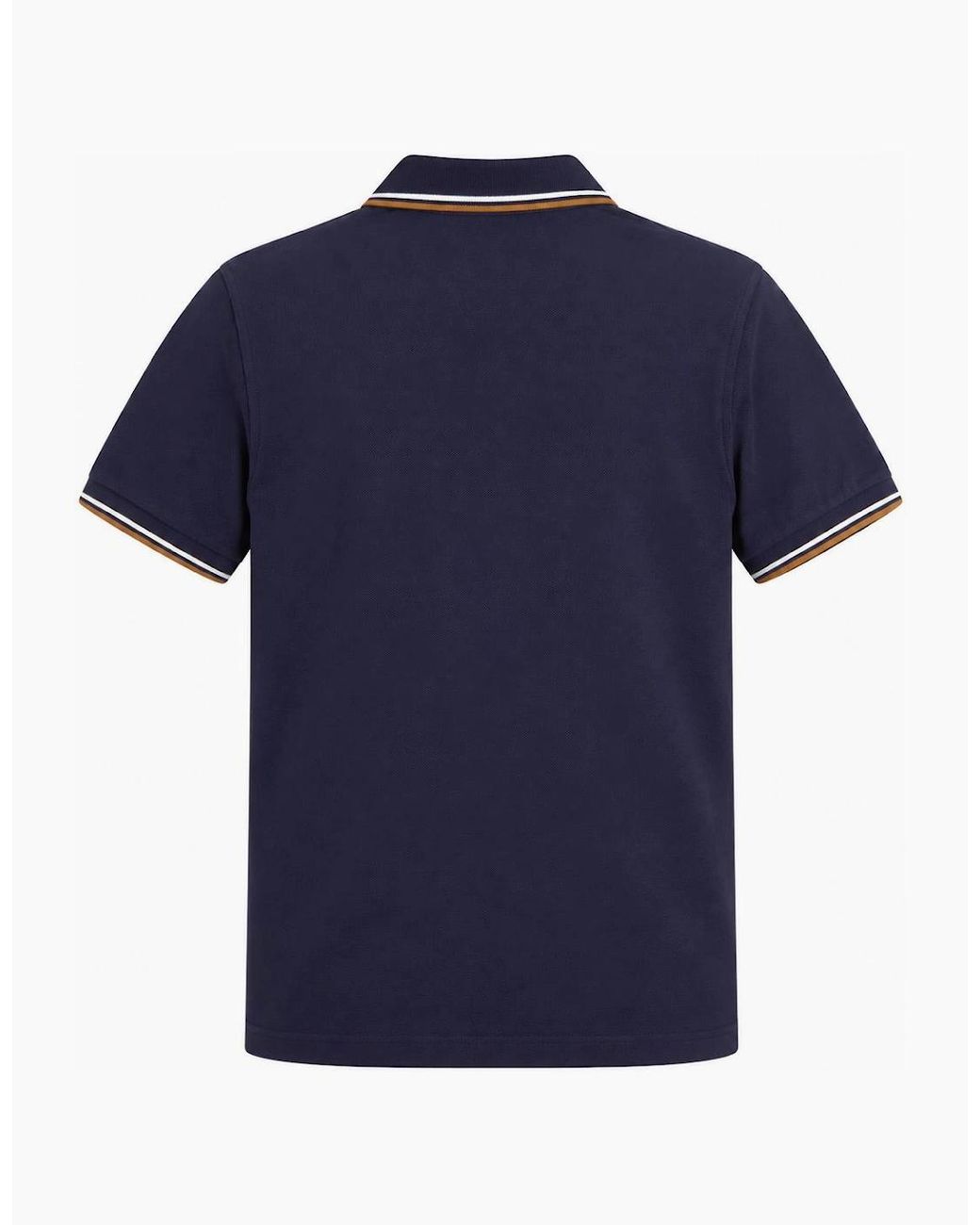 Fred Perry Blue Twin Tipped Polo Shirt Twilight/Snow/Dark Caramel for men