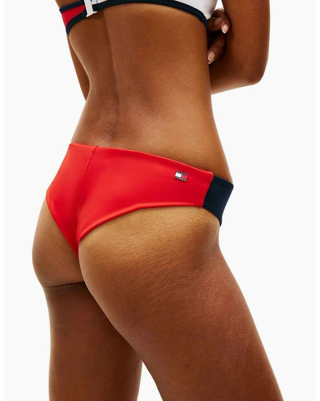 Tommy Hilfiger Orange Core Flag Bandeau Bikini Top, Dark Night