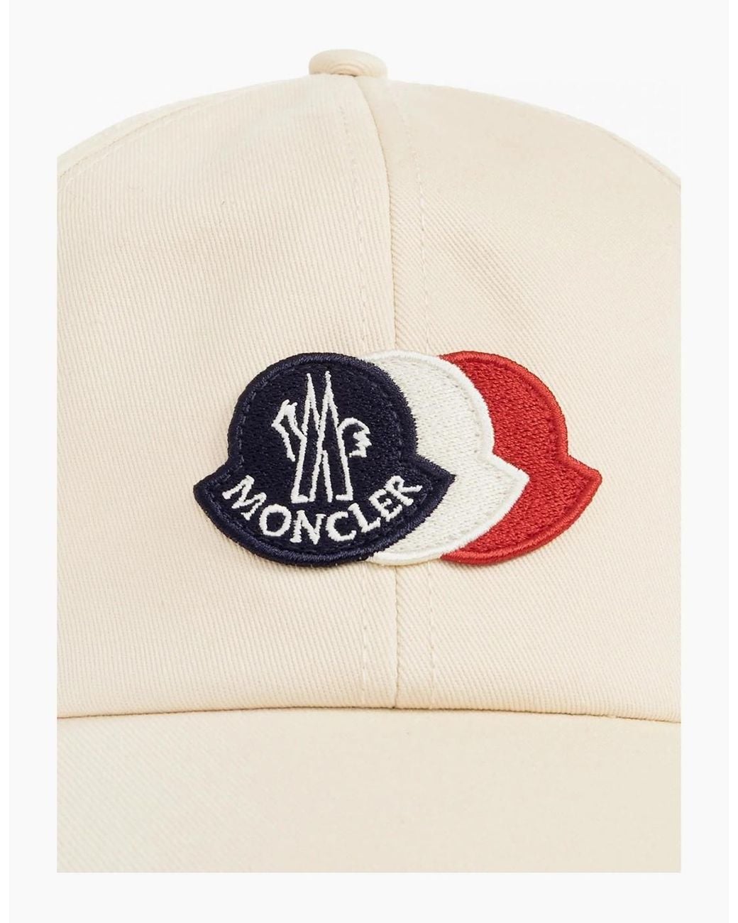 Moncler White Triple Logo Cap for men