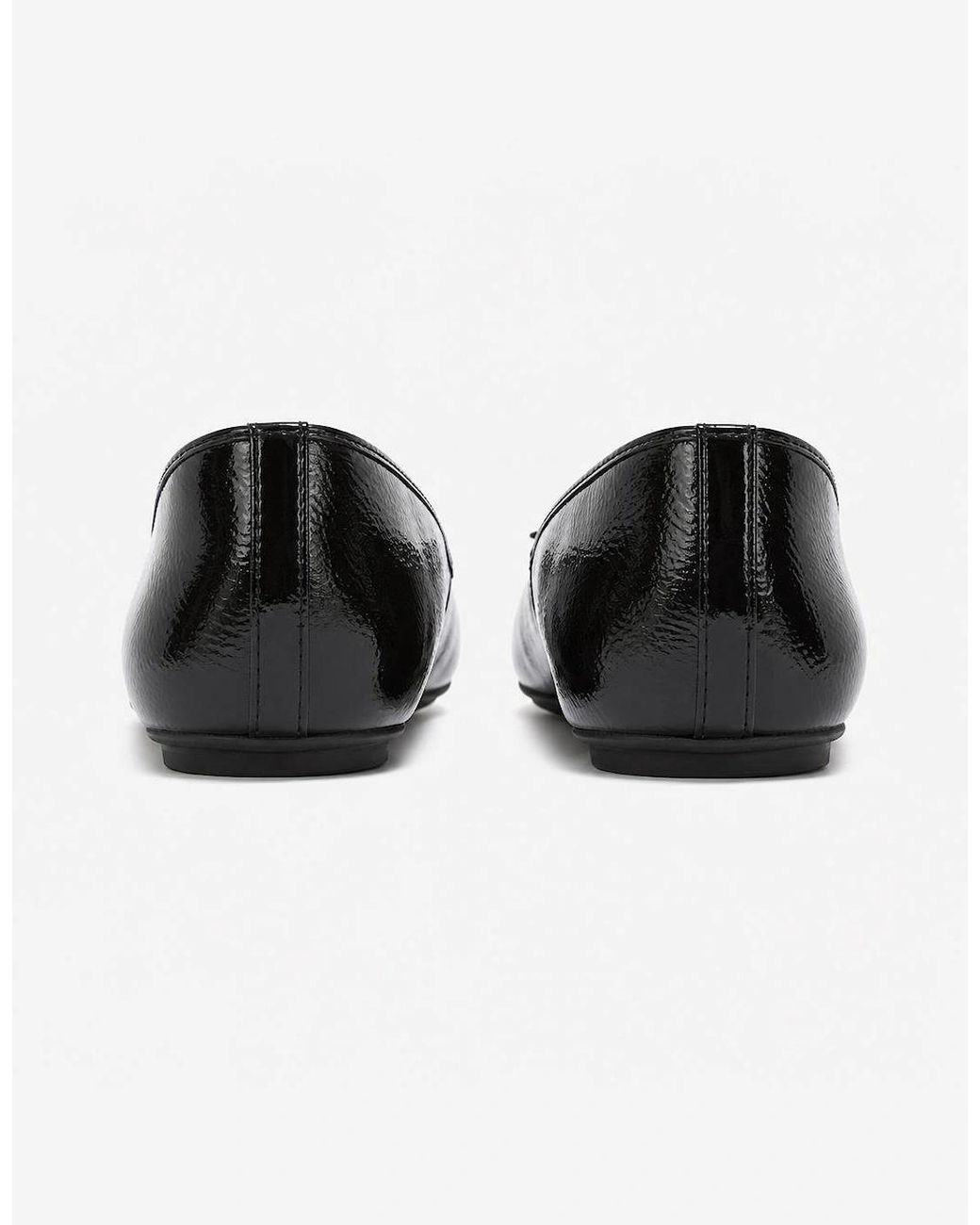 Fitflop Black Delicato Bow Textured Patent-Leather Ballerina Shoes