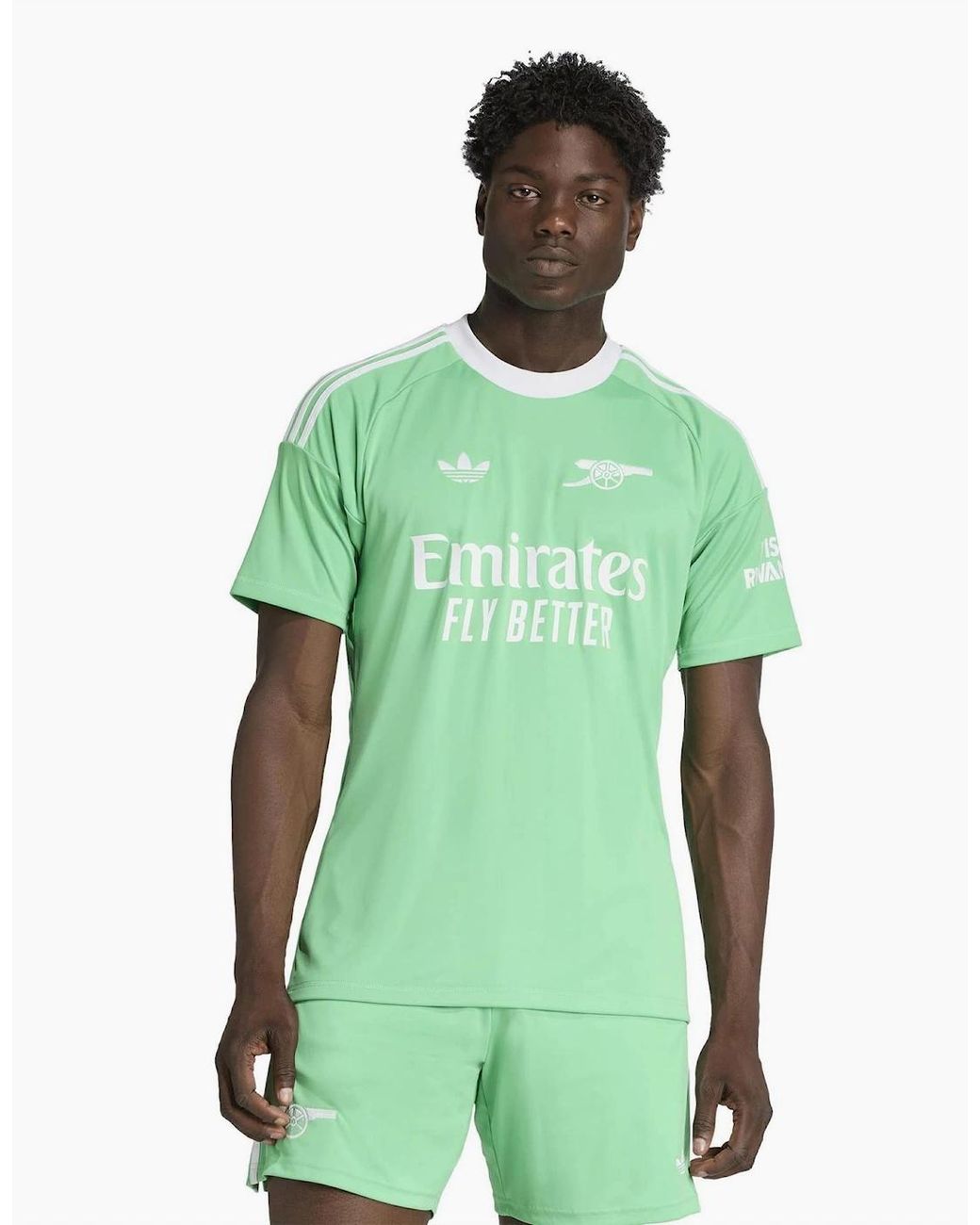 Adidas Green Afc 3 Goalkeeper Wordmark Crew Neck Jersey for men