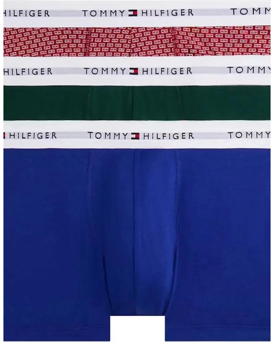 Tommy Hilfiger Blue 3-Pack Signature Cotton Flag Dna Print Boxer Trunks for men