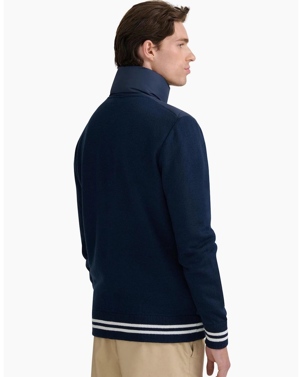 Sandbanks Blue Hybrid Puffer Cardigan for men