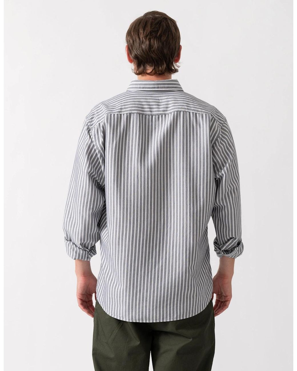 Boss Gray Boss Ricoplus Long Sleeve Oxford Shirt for men