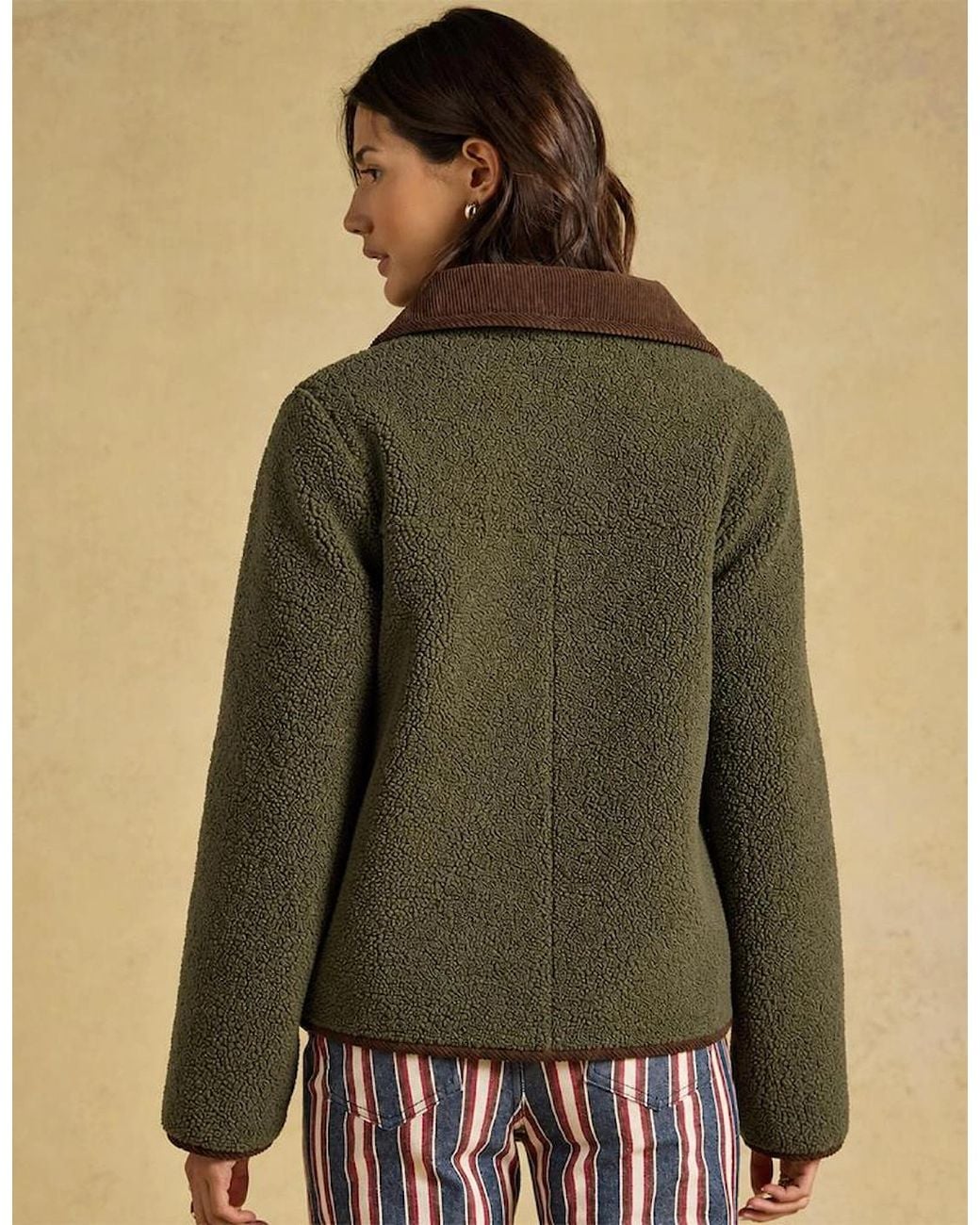 Joules Green Sadie Short Track Jackets Khaki