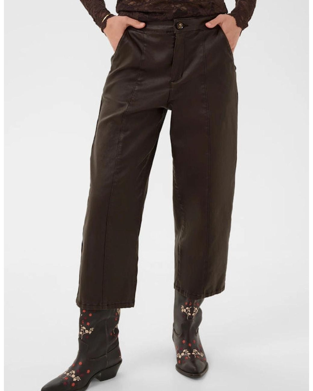 Cream Brown Winni Ankle Pant Chocolate