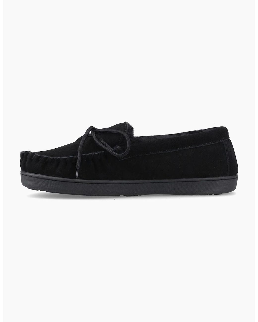 BEARPAW Black Moc Ii Suede Slippers for men
