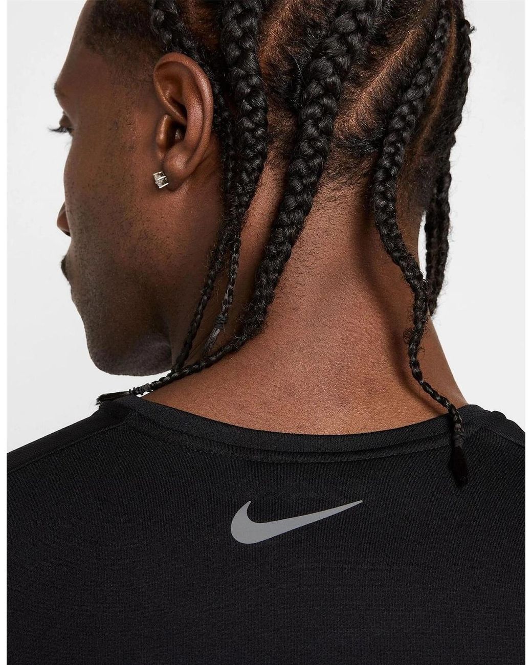 Nike Black Miler Flash Dri-Fit Short-Sleeve Running Top for men
