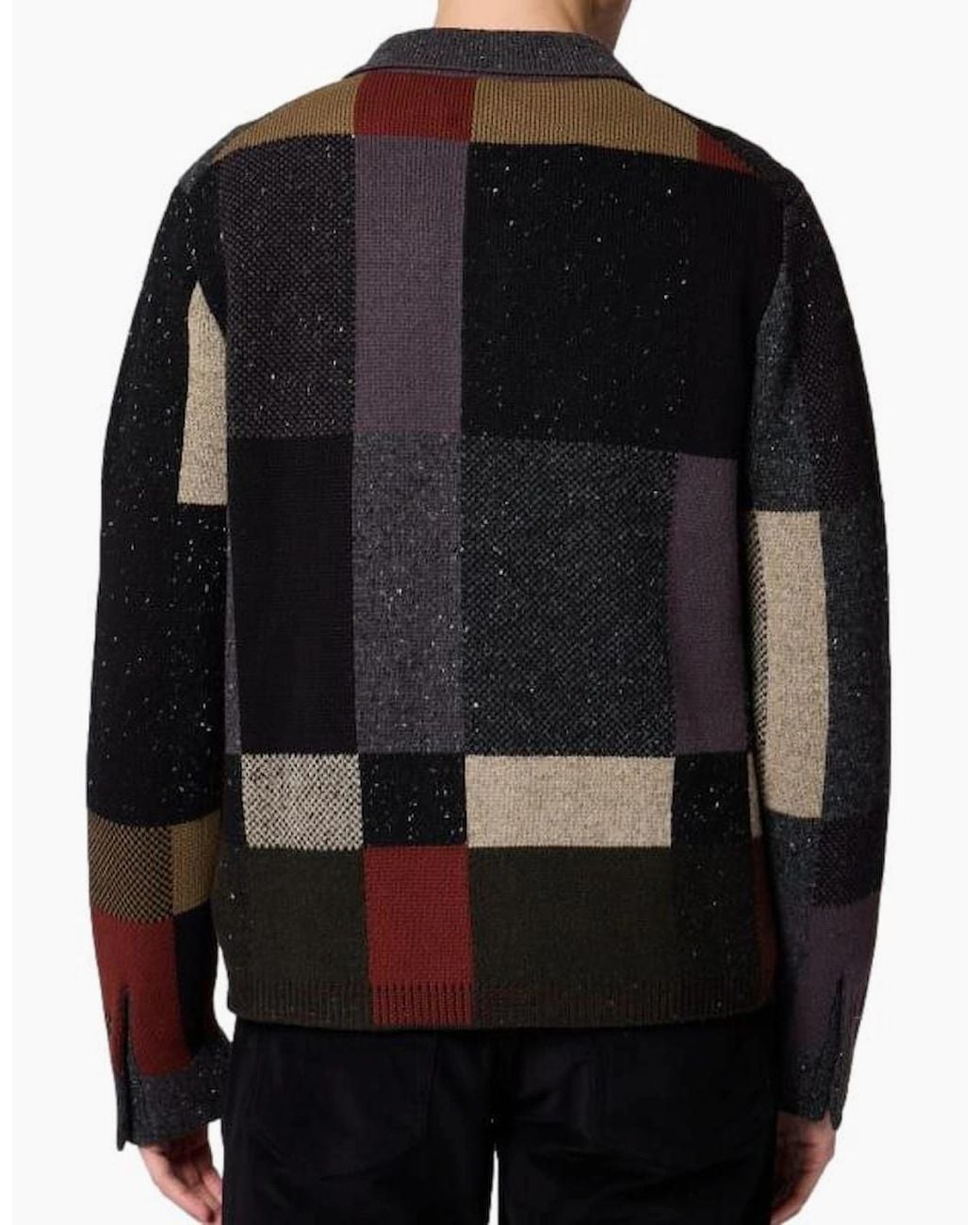 Paul Smith Black Ps Patchwork Button Through Cardigan 78 for men