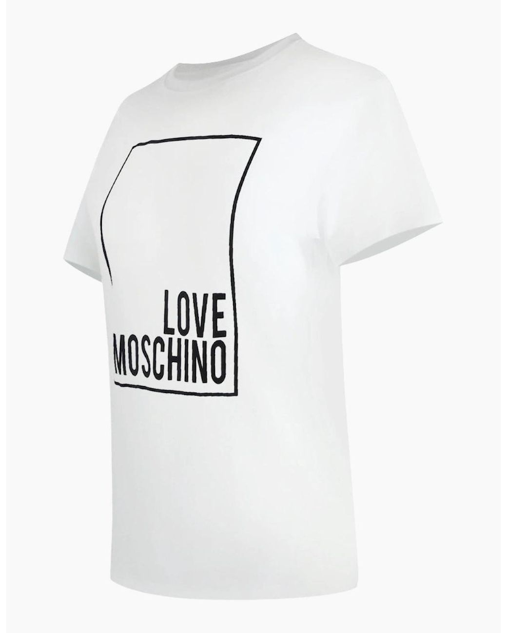 Love Moschino Gray Box Logo T-Shirt