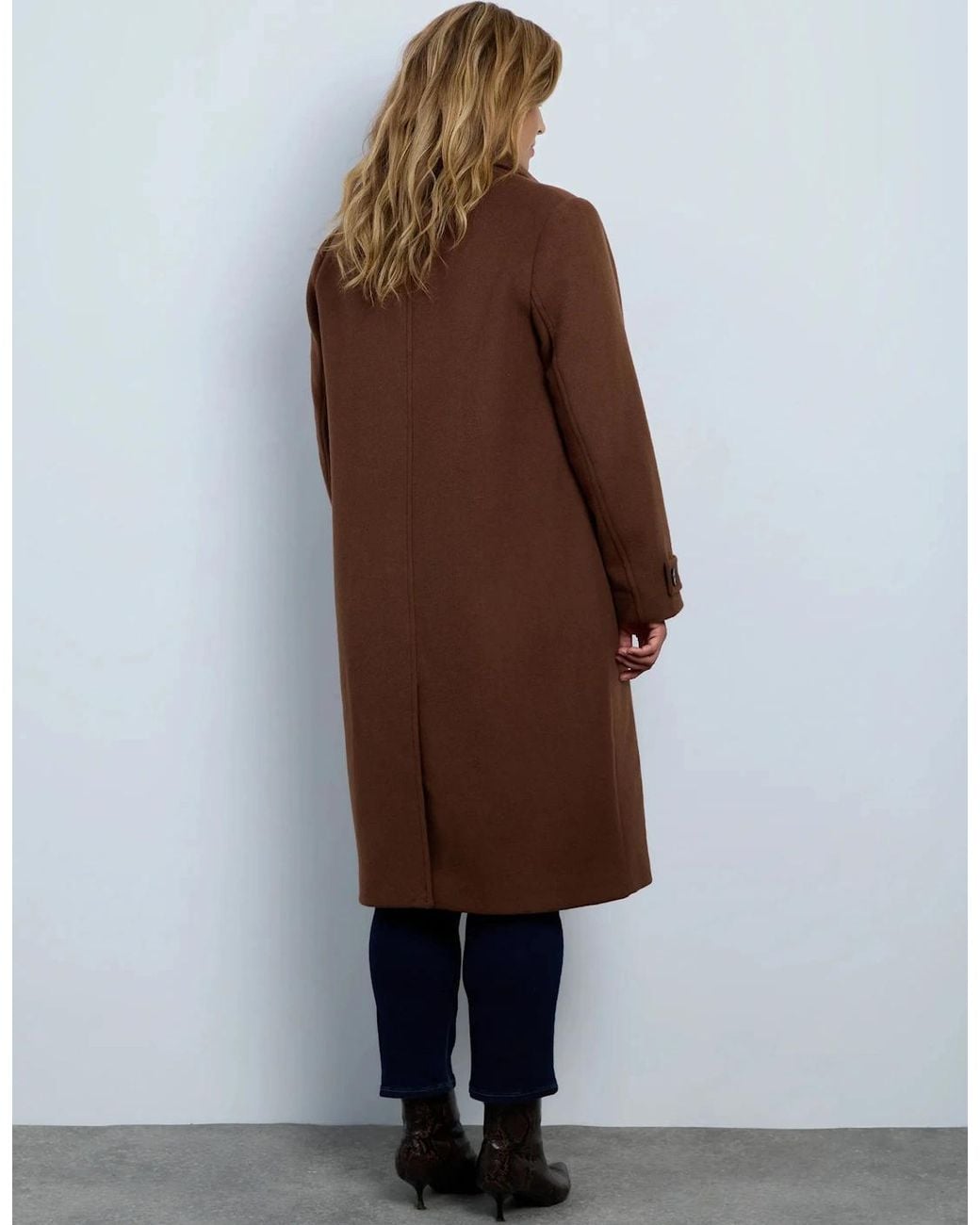 Live Unlimited London Blue Wool Blend Longline Coat