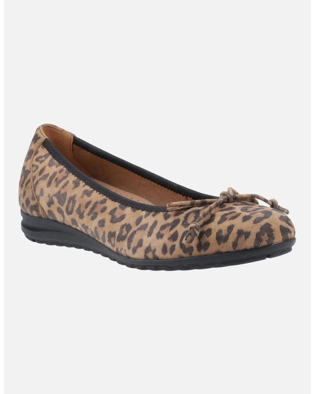 Hush Puppies Brown Lucille Leather Leopard Flats