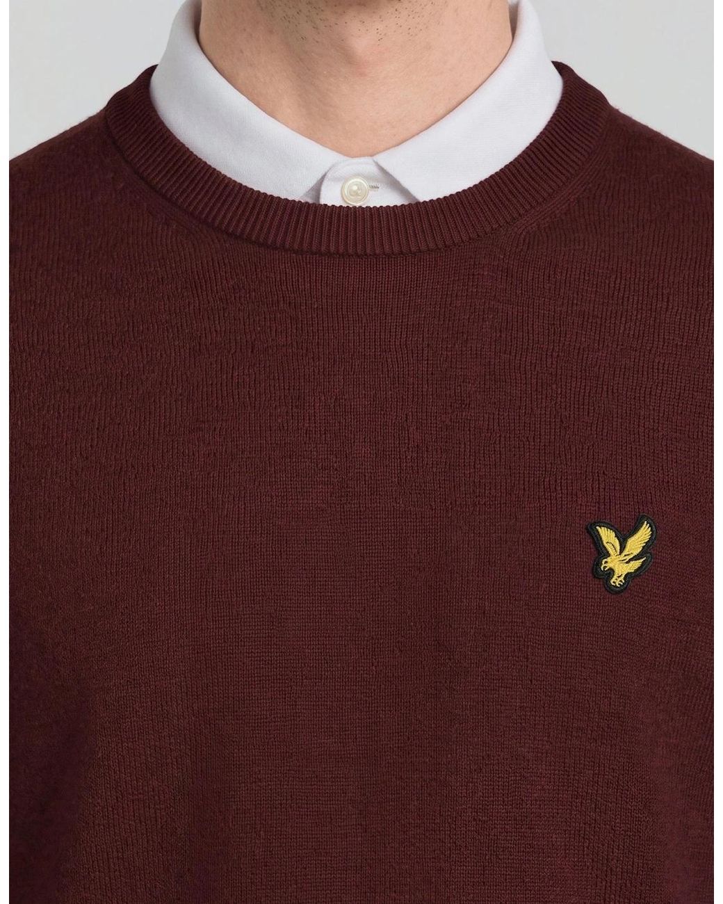 Lyle & Scott Purple Archive Knitted Crew Neck Jumper for men
