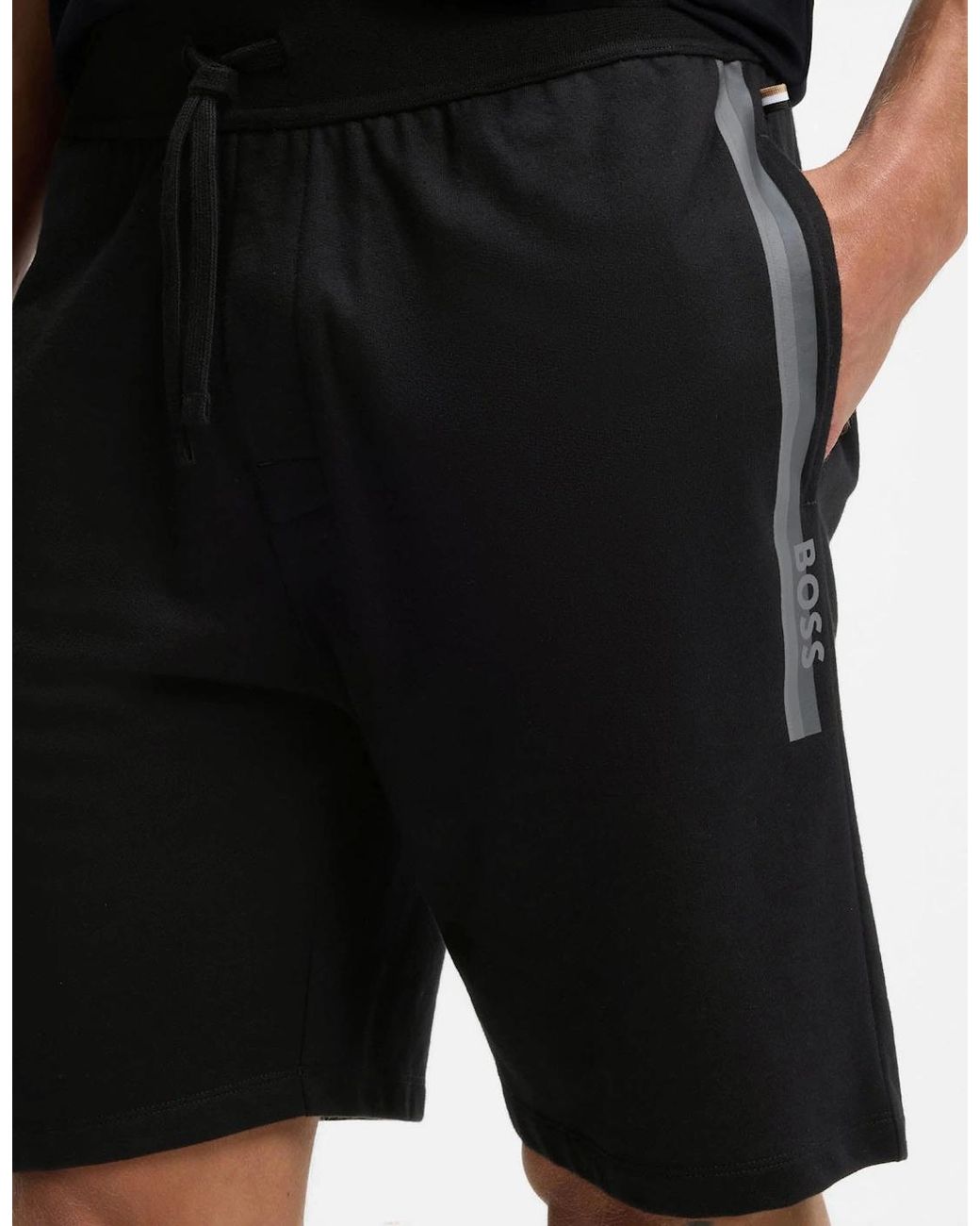 Boss Black Boss Authentic Loungewear Shorts With Stripe And Logo for men