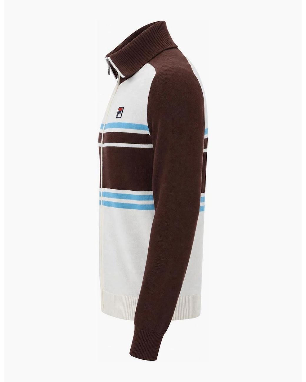 Fila Multicolor Lena Full Zip Knit Jumper Gardenia/Fudge/Azure for men
