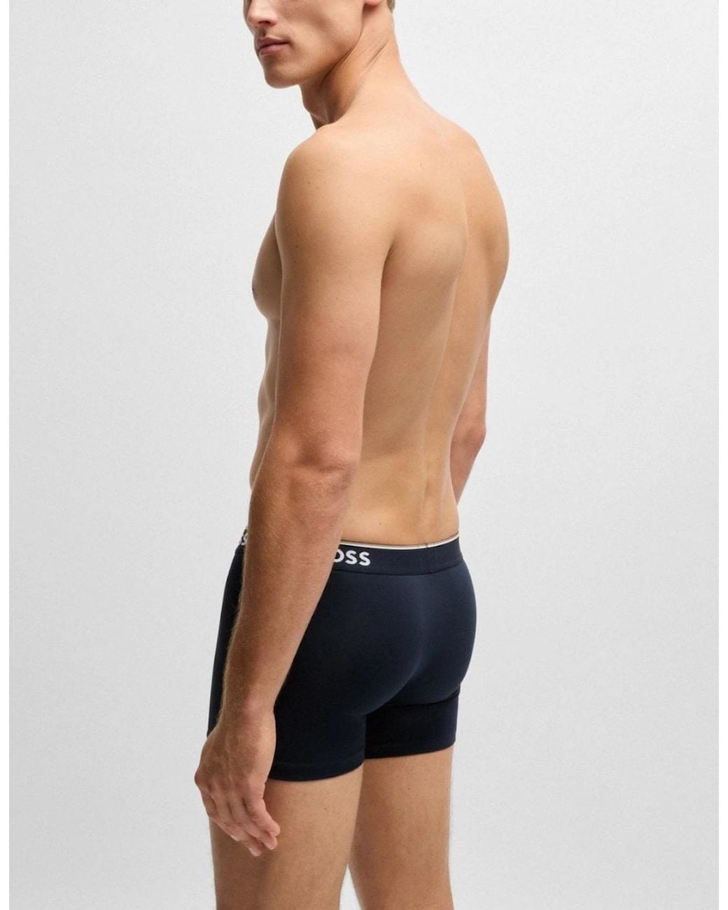 Boss Black Boss Power Three Pack Stretch Cotton Boxer Briefs With Logos for men