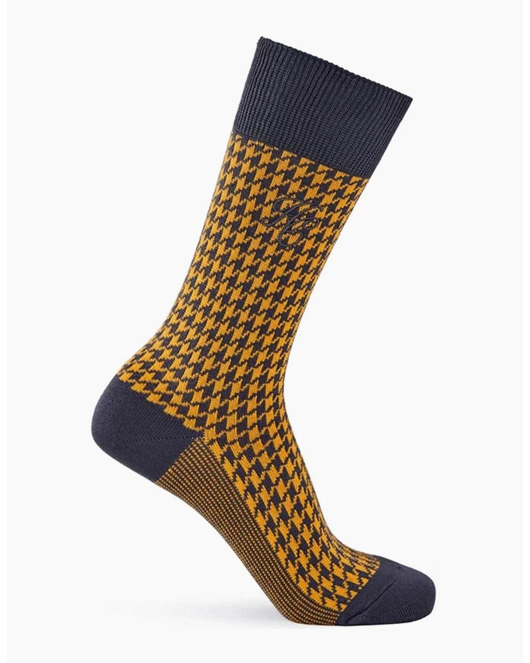 Holland Cooper Black Holland Houndstooth Sock Gift Box Chocolate for men