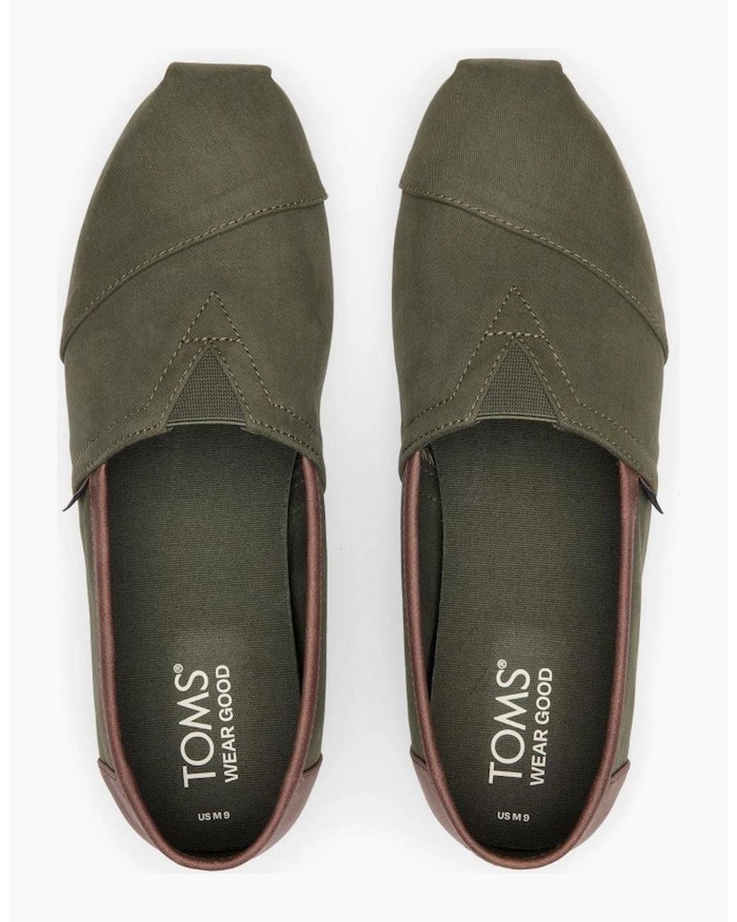 TOMS Green Alpargata Classic Slip On Shoes for men