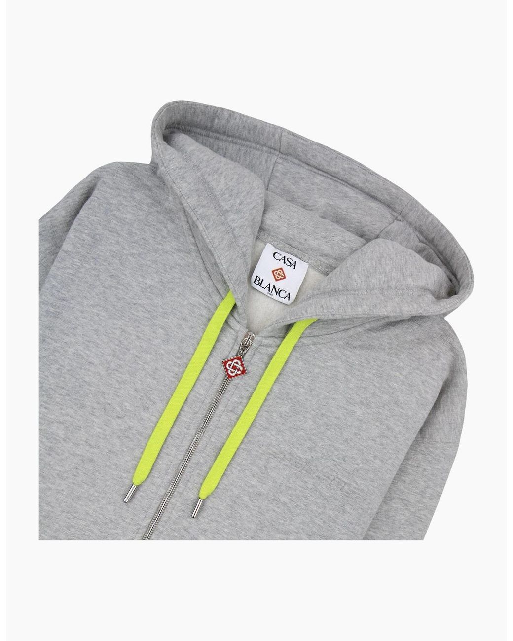 Casablanca Gray Cashmere Blend Zip Hooded Sweatshirt Marle for men