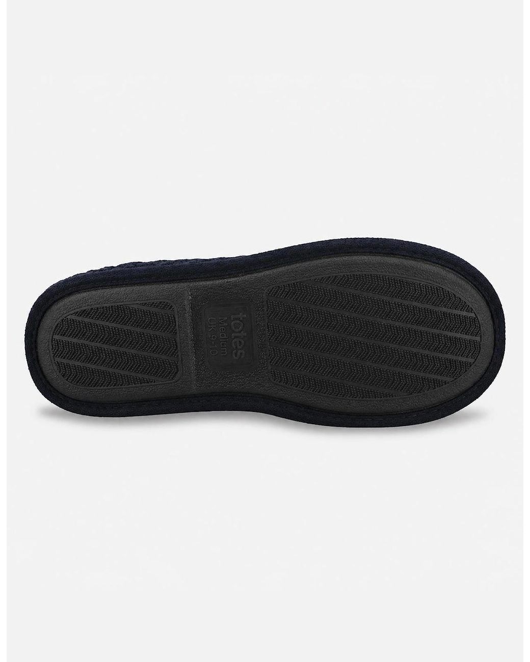Totes Blue Toasties Knitted Mule Slippers Mules for men