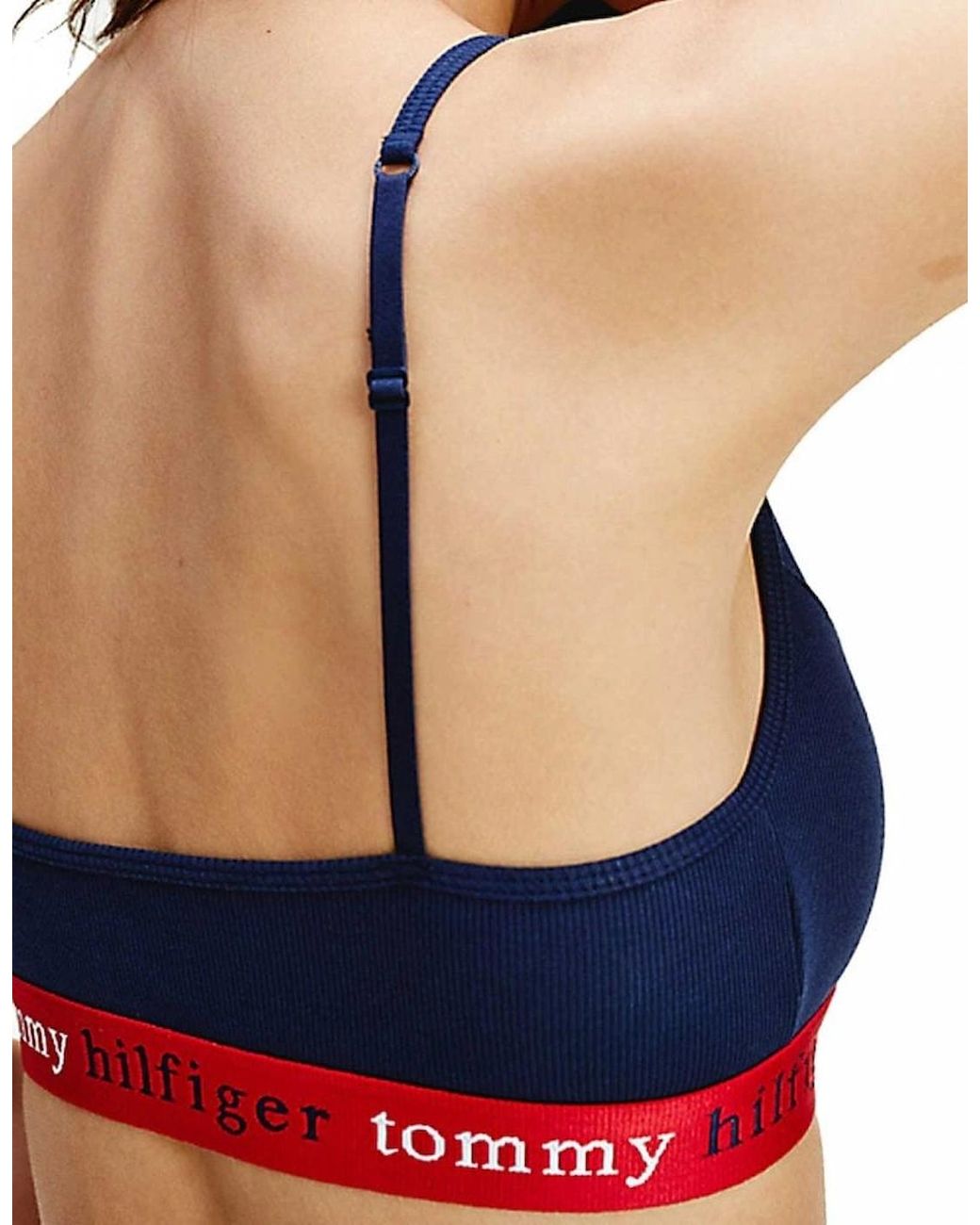Tommy Hilfiger Blue Organic Cotton String Bralette, Blazer